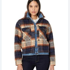ALLSAINTS Ivy Checked Jacket in Burnt Orange
